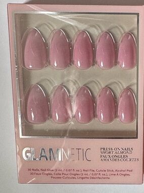 Glamnetic Short Almond Press-On Nails - Glossy Mauve Pink